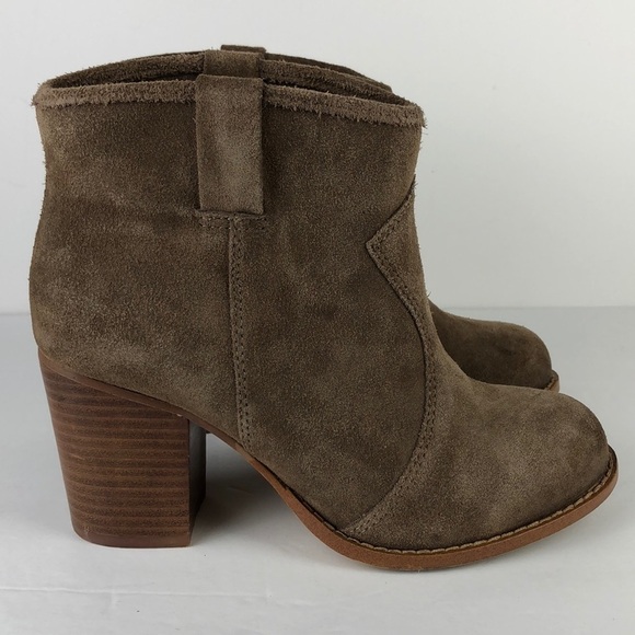 Splendid Lakota Brown Suede Heeled Ankle Boots 6.5 - Picture 4 of 8